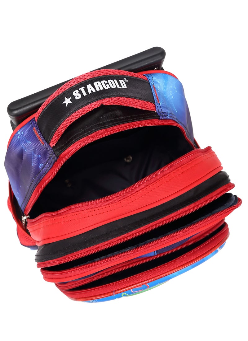 Stargold 3pcs Kids Backpack for Kids Boys, 1 Lunch, 1 Pencil Box and 1 Bag with Adjustable Strap for School 2 Wheels 12 Inch  - Image 4
