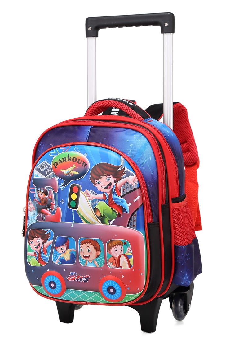 Stargold 3pcs Kids Backpack for Kids Boys, 1 Lunch, 1 Pencil Box and 1 Bag with Adjustable Strap for School 2 Wheels 12 Inch  - Image 2