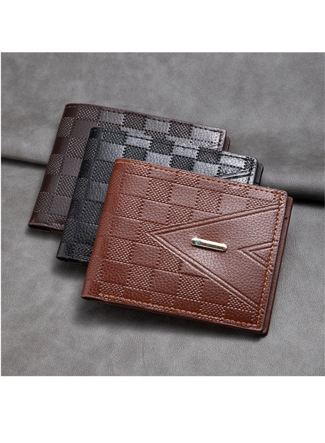 Men's Wallet, Short Business Wallet, Middle-aged And Young People, Horizontal Style, Light Luxury, Multiple Card Slots, Black  - Image 2