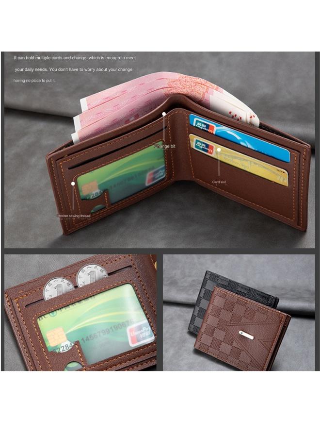 Men's Wallet, Short Business Wallet, Middle-aged And Young People, Horizontal Style, Light Luxury, Multiple Card Slots, Black  - Image 4