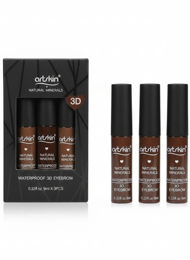ARTSKIN Natural Minerals Waterproof 3D Eyebrow – 3-Piece Set (3 × 9 ml) - Image 1