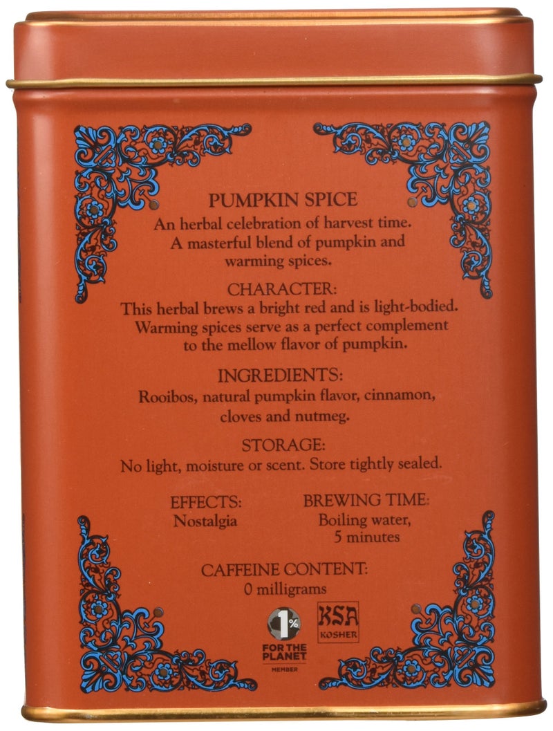 Harney & Sons Pumpkin Spice Rooibos Tea 20 ct Sachet Tin - Image 4