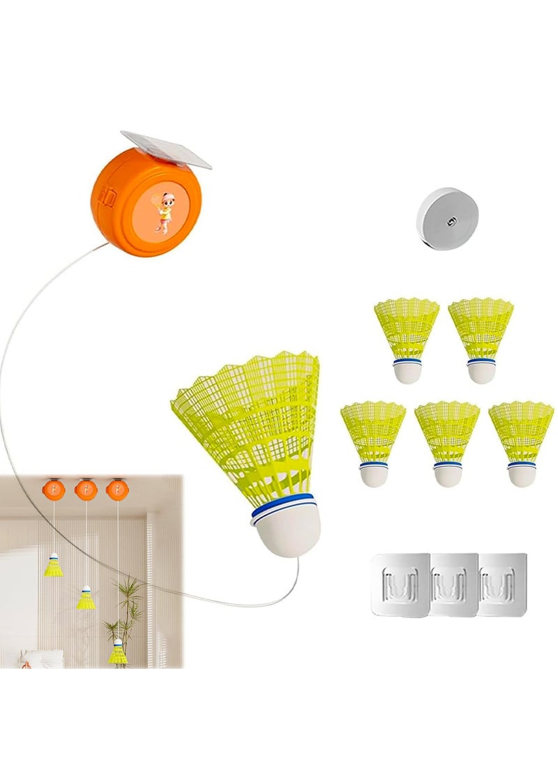 Generic Badminton Self Training Tool Badminton Self Practice Trainer Aid Badminton Single-Player Rebound Trainer Portable Badminton Set for Indoor Sports Activities 6 Balls + 1 Trainer - Image 1