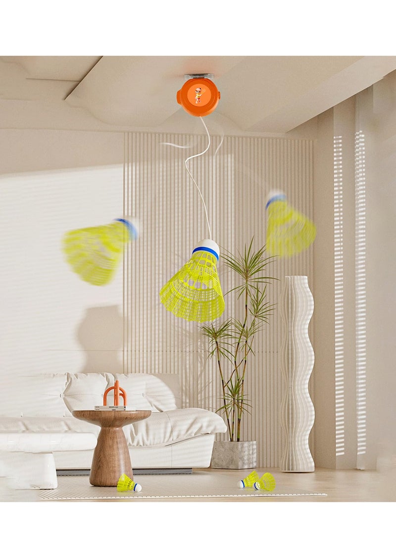 Generic Badminton Self Training Tool Badminton Self Practice Trainer Aid Badminton Single-Player Rebound Trainer Portable Badminton Set for Indoor Sports Activities 6 Balls + 1 Trainer - Image 2