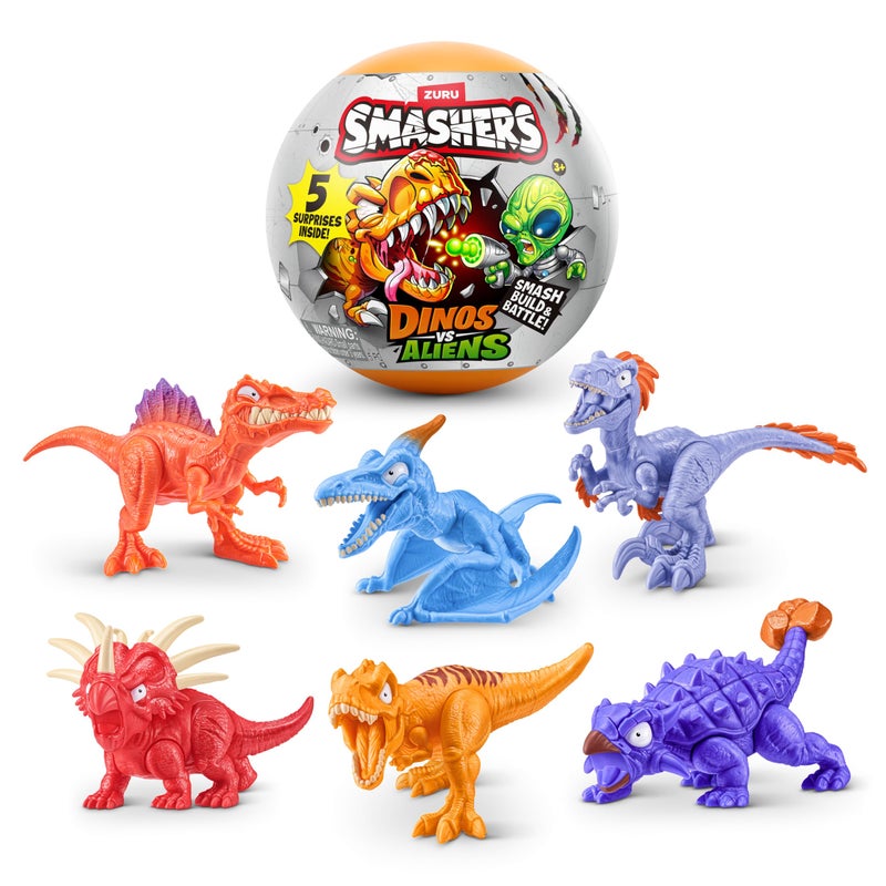 ZURU SMASHERS Smashers Dino vs Aliens Planet 2 Pack by ZURU â€“ Smashable Capsule Toy with Dino & Alien Figures, 5 Surprises Inside, Collectible Novelty Toy for Kids Ages 3+ - Image 2