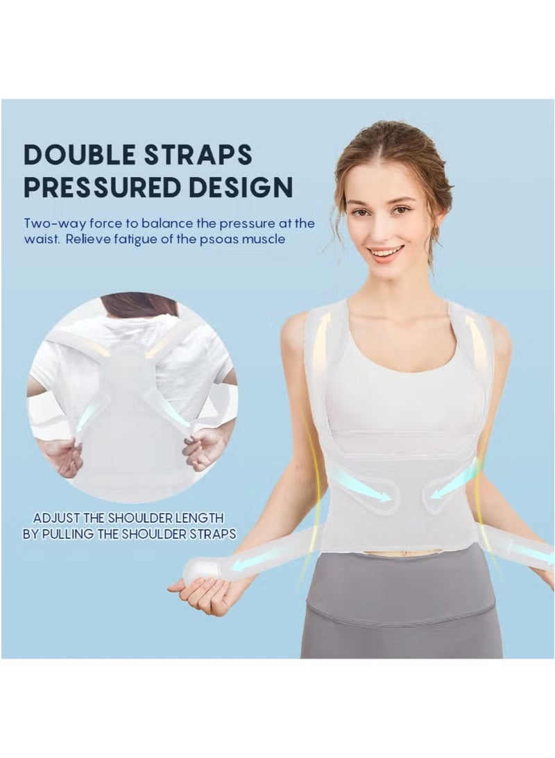 Jourvent Adjustable Back Support with Posture Corrector, Breathable Brace, Relieves Shoulder, Neck and Back Pain by Supporting and Straightening the Spine. - Image 5