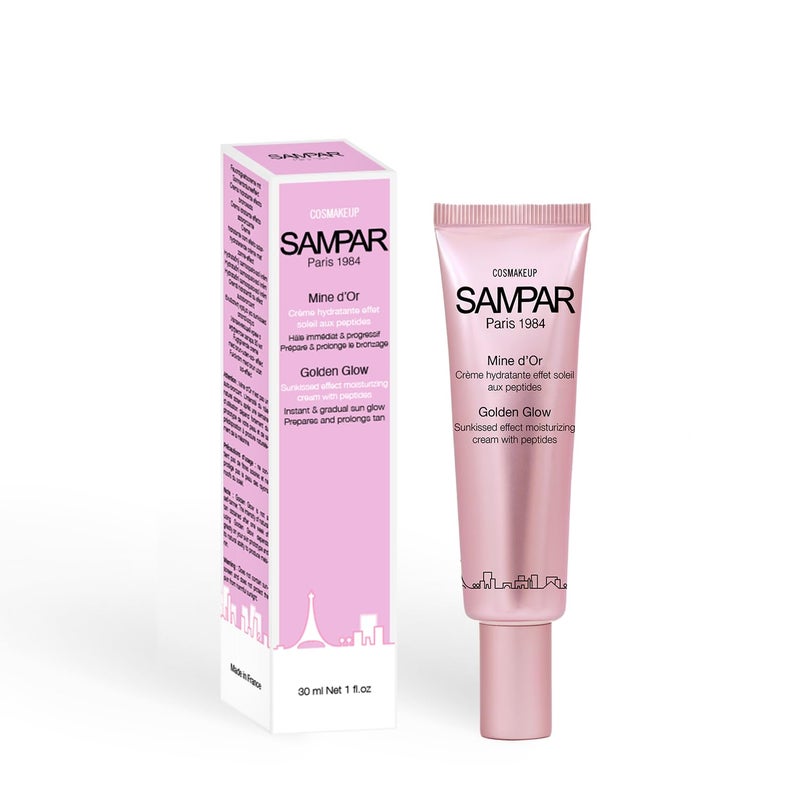 SAMPAR Golden Glow - Illuminating Face Moisturizer with Vitamin C & Antioxidants - Enhances Skin Radiance, Reduces Fine Lines & Boosts Glow - For All Skin Types - Cruelty-Free, 1 oz - Image 2