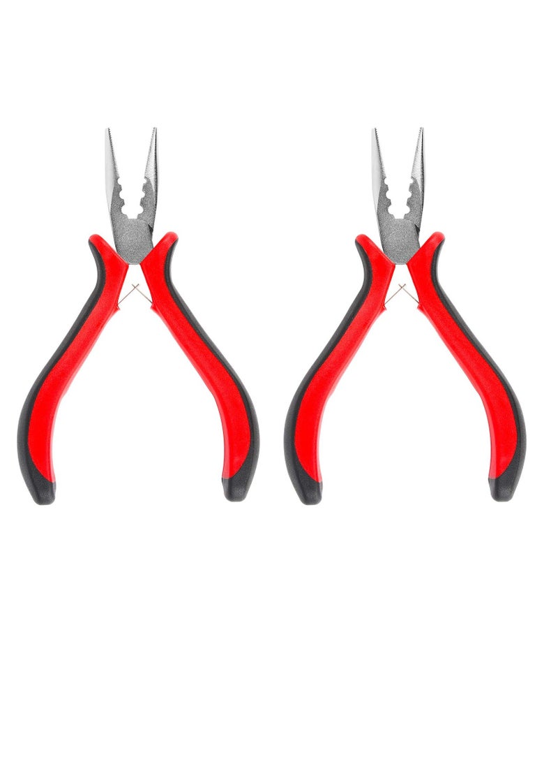 Generic Hair Extension Pliers, Tool 3 Holes Plier Micro Ring Beads Pliers Mini Pliers,Multi-function Hair Extension for Hair Extensions Apply&Remove, 2 PCS - Image 1