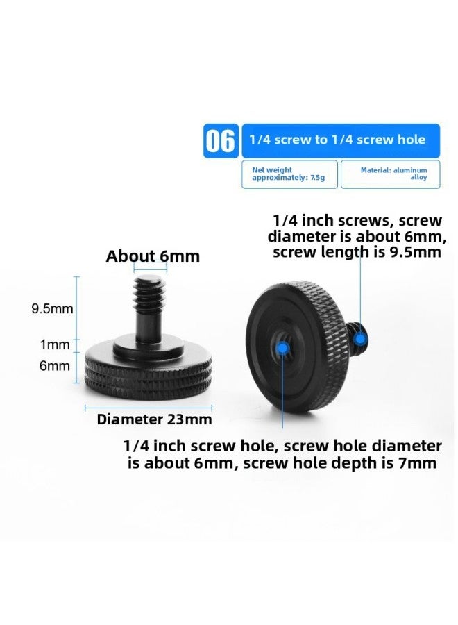 Generic Conversion Screw Through Hole Diameter Reduction Quarter 3/8 Metal Nut 5/8 Male And Female Interchange Tripod Photography Accessories-Body Color:No. 6: 1/4 Male To 1/4 Female [23mm Plate]  - Image 1