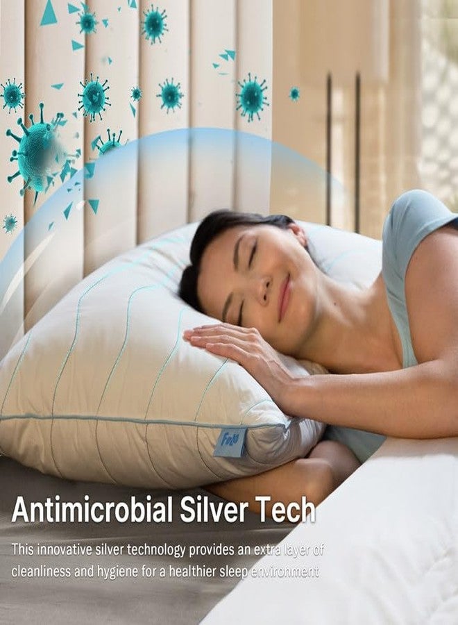 felo Goose Feather Down Pillows Queen Size Set of 2, 20x30 Soft Hotel Bed Pillows for Side Back Pain Sleepers, 45 oz. Fill Weight, 100% Cotton Shell - Image 5