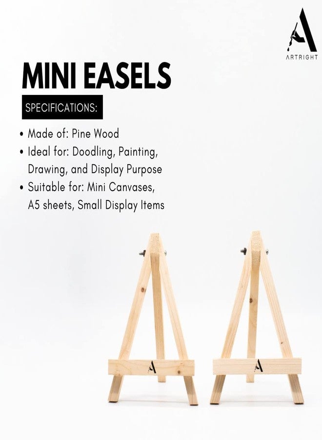 ArtRight Wooden Mini Easel Stand 10" for Painting & Display Purposes (Set of 4) - Small Handmade 10 Inch Canvas Stand for Painting, Presentations and Display Purposes - Image 4