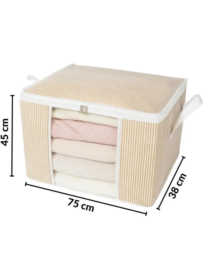 بييف Zippered Mega Window Bag Pack of 2 Yellow Striped