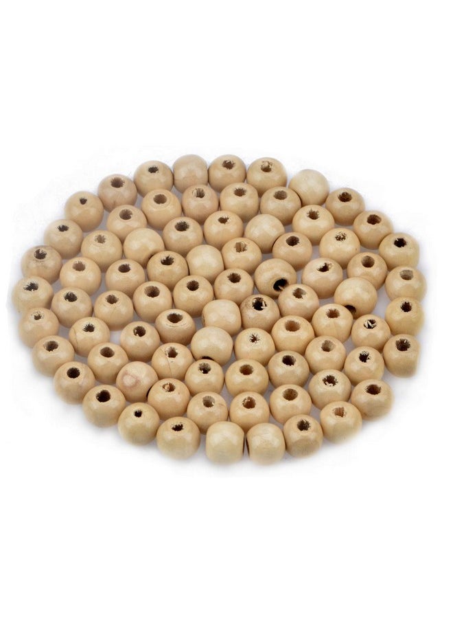 AD BEADS - Wood Spacer Loose Wooden Craft Beads Big Hole Beads Assorted For Necklace Bracelet Craft Making Decoration (8X10Mm 200Pcs Natural Colour) - Image 1