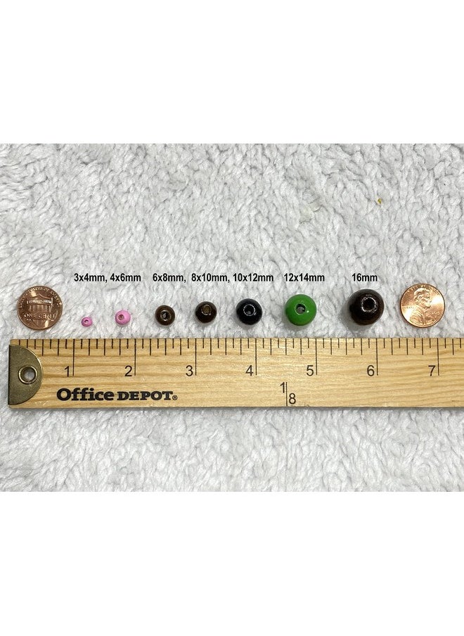 AD BEADS - Wood Spacer Loose Wooden Craft Beads Big Hole Beads Assorted For Necklace Bracelet Craft Making Decoration (8X10Mm 200Pcs Natural Colour) - Image 1