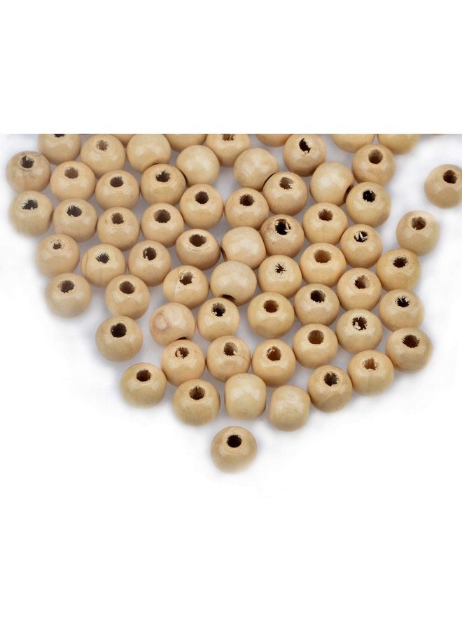 AD BEADS - Wood Spacer Loose Wooden Craft Beads Big Hole Beads Assorted For Necklace Bracelet Craft Making Decoration (8X10Mm 200Pcs Natural Colour) - Image 1