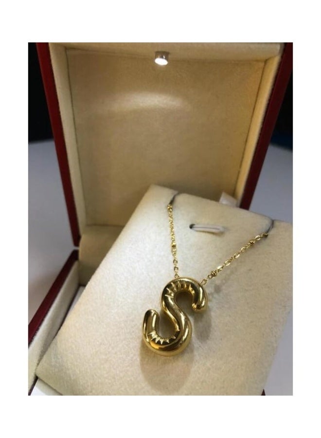 Gold chain with the letter S in a helium design (capital letter). - Image 4