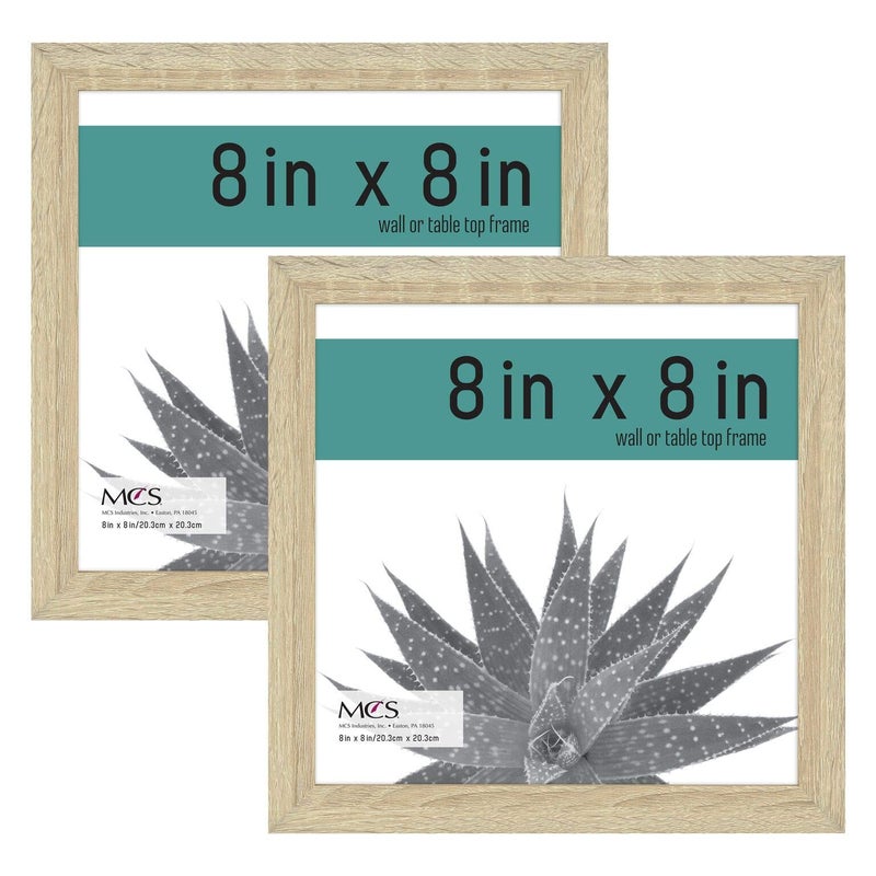 MCS Gallery Essential Picture Frames Photo Gallery Wall Frame Set Natural Woodgrain 8 x 8 Inch 2Pack