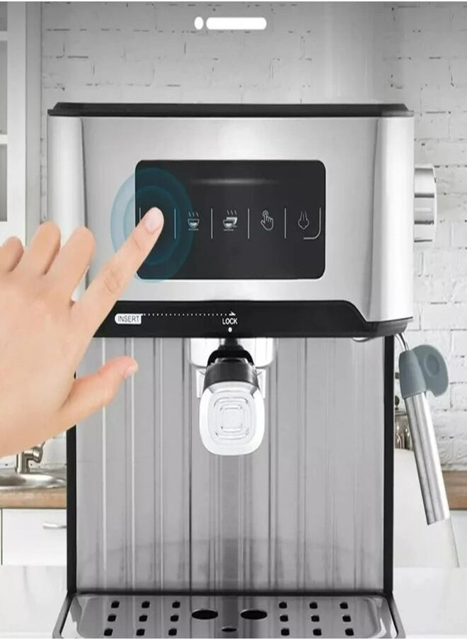 Denx Dinex Espresso And Cappuccino Coffee Maker With Touch Screen, Power Of 850 Watts And Capacity Of 1.6 Liters, Steel - Dx1770 - Image 2