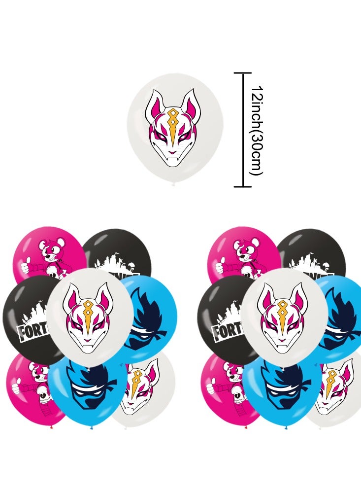 لوازم حفلة عيد ميلاد بتصميم لعبة فورتنايت، مجموعة زينة لحفلة بموضوع ألعاب الفيديو تشمل بالونات، زينة الكعك، ولافتات - Image 5