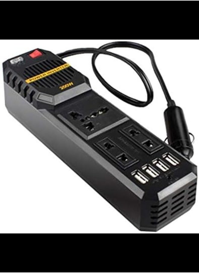 Generic - 200W Mini Car Vehicle Inverter DC 12V to AC 220V USB Output High-power Power Inverter Small Car Special Edition - Black - Image 1