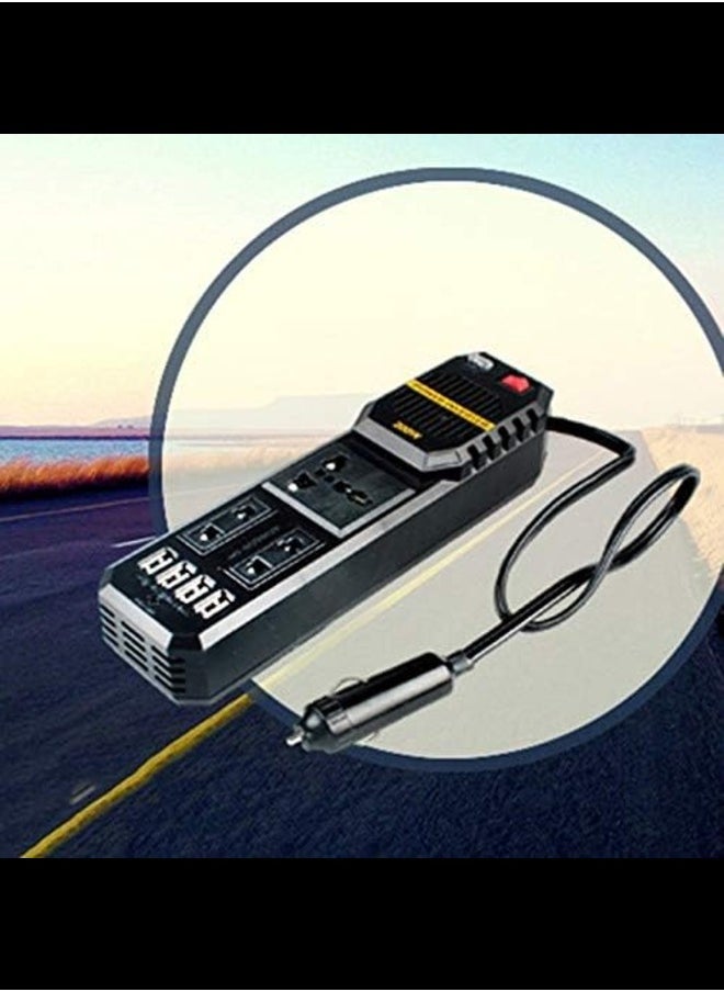 Generic - 200W Mini Car Vehicle Inverter DC 12V to AC 220V USB Output High-power Power Inverter Small Car Special Edition - Black - Image 1