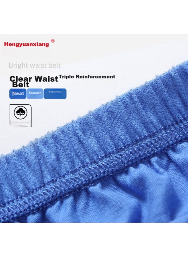 Hengyuanxiang Hengyuanxiang Men's Underwear, Loose-fitting Large Size Pure Cotton Boxer Briefs For Middle-aged And Elderly Men, Dad's Underwear, Pure Cotton Combination One  - Image 2
