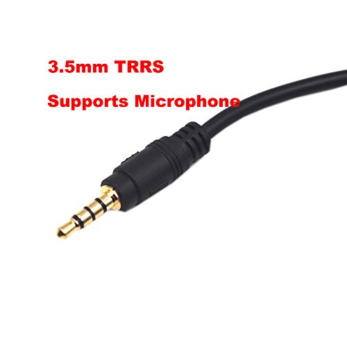 Kework 12 Inch 1/8” 3.5mm TRRS Splitter Audio Cable, 1 Male to 5 Female 3.5mm Plug Extender Headphone Cable, 3.5mm 4 Pole Stereo Jack Extension Adapter Headset Aux Cable, Support MIC - Image 3