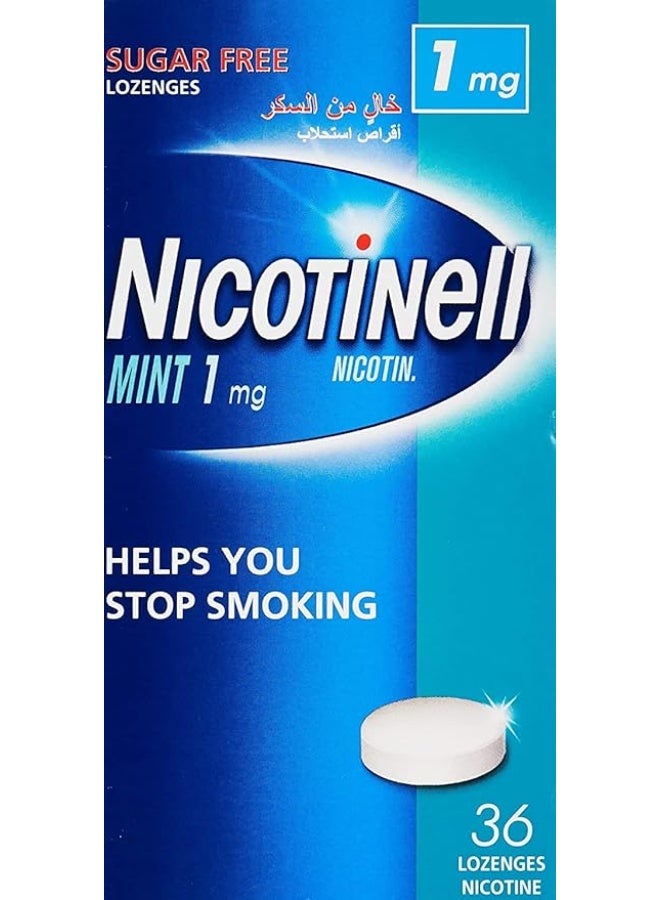 Nicotinell Lozenge Fresh Mint Flavour, Sugar Free, Stop Smoking Aids, 1 Mg, 36 Pieces - Image 1