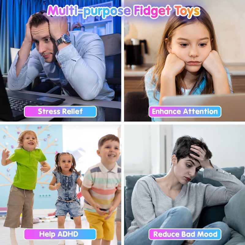 GIGILLI جيجيلي سبينرز مضطرب 16 قطعة، هدايا للأطفال في عيد الميلاد، ألعاب مضطربة مضيئة بكميات كبيرة، هدايا لحفلات مضيئة في الظلام، هدايا عيد الميلاد وأعياد الميلاد، جوائز في الفصول الدراسية - Image 5