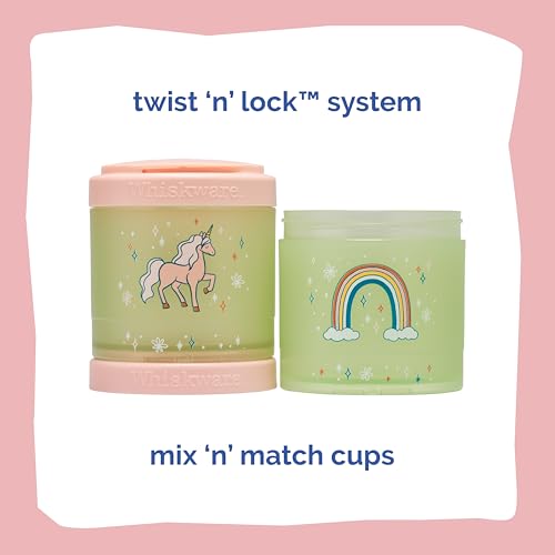 Whiskware Stackable Snack Containers for Kids and Toddlers, 3 Stackable Snack Cups for School or Travel, Unicorn(Pack of 1) - Image 3