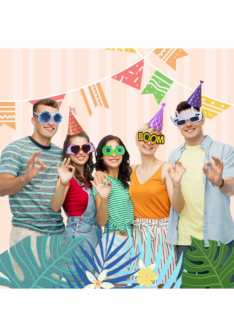 Captaintech 12 Pack Colorful Hawaiian Party Sunglasses for Kids, Fun Summer Costume Accessories, Perfect for Beach Themed Celebrations and Party Favors  - Image 4