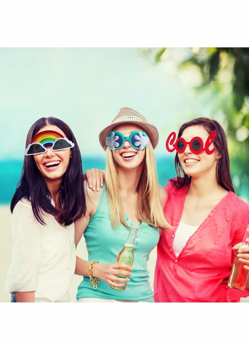 Captaintech 12 Pack Colorful Hawaiian Party Sunglasses for Kids, Fun Summer Costume Accessories, Perfect for Beach Themed Celebrations and Party Favors  - Image 5