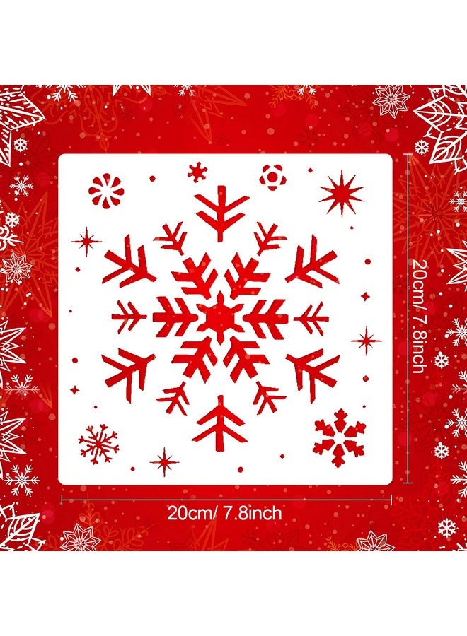 Konsait Hristmas Snowflake Stencil Template, Konsait 6Pack Reusable Plastic Craft Drawing Painting Template, Xmas Stencils For Greeting Cards, Wall, Wood, Face, Cookie, Cake,Biscuit,Coffee Decor - Image 2