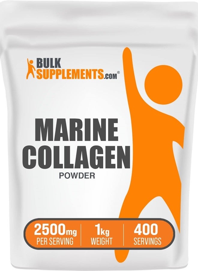 BULKSUPPLEMENTS.COM Marine Collagen Powder - Collagen Supplement - Hydrolyzed Collagen Powder - Marine Collagen Peptides Powder - 2500mg of Fish Collagen Powder per Serving (1 Kilogram - 2.2 lbs) - Image 1