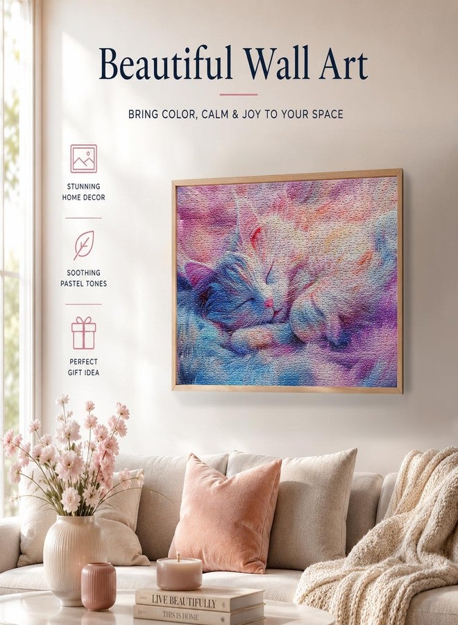Yunlus Jigsaw Puzzles for Adults 1000 Pieces Cure Sweet Cat 1000pc Puzzles Impossible Hard Difficult Challenging Puzzles for Adults Sleeping Kitten Jigsaw Puzzle 1000 Pieces 28 x 20 inch - Image 3