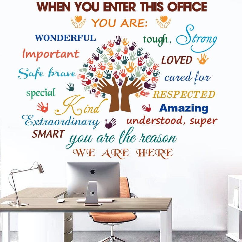 Office Wall Stickers Inspirational Quotes Decals Peel and Stick Motivational Wall Decals Colorful Motivational Lettering Office Wall Decor for Office Home Decor Wall Decoration