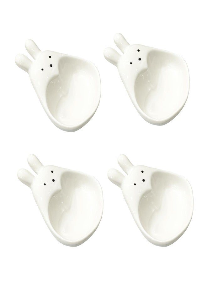 XUNSAIL Rabbit Ceramic Soy Sauce Dishes - Set of 4 Cute Mini Dipping Bowls for Home Gift Sushi, Miso, and Side Dishes, Durable and Dishwasher Safe Appetizer Plates - Image 1