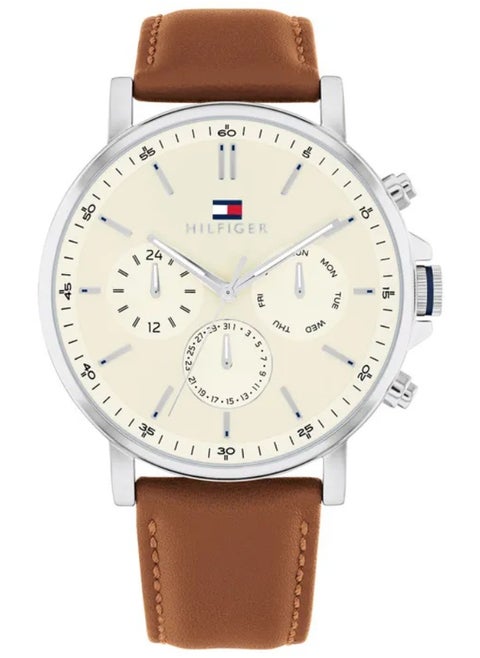Men's White Dial Analog Quartz Watch 44 mm -  1792143