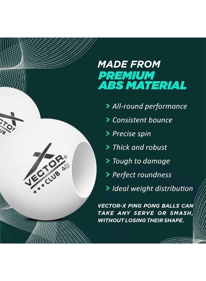 فيكتور أكس كرات تنس الطاولة Vector X Club Premium ABS - كرات تنس الطاولة المتينة للتدريب والمباريات - Image 3