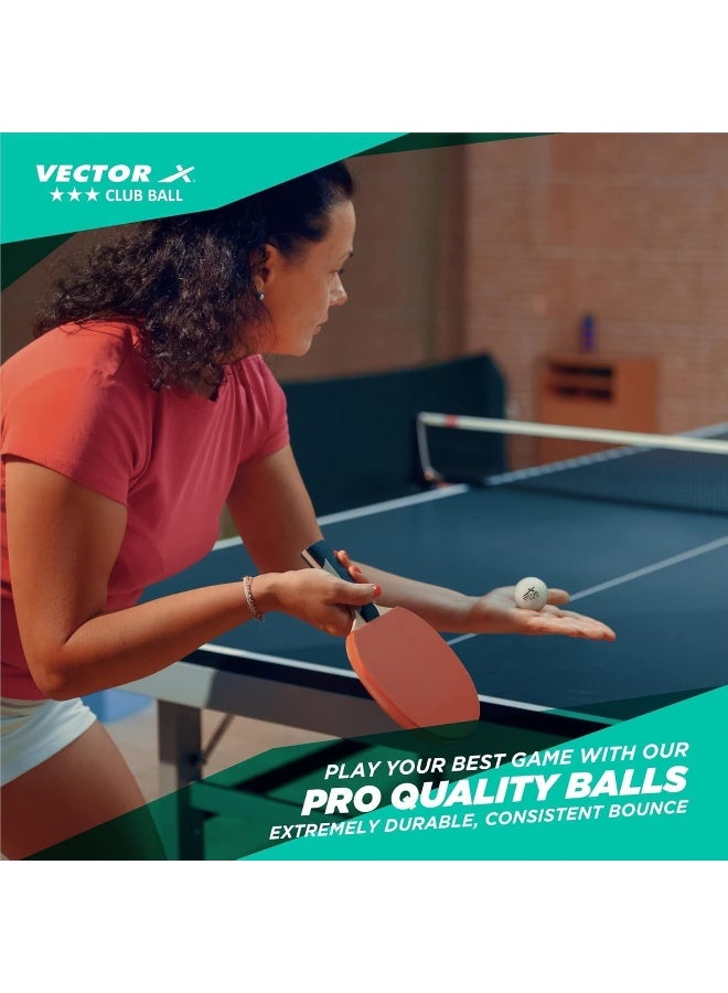 فيكتور أكس كرات تنس الطاولة Vector X Club Premium ABS - كرات تنس الطاولة المتينة للتدريب والمباريات - Image 4