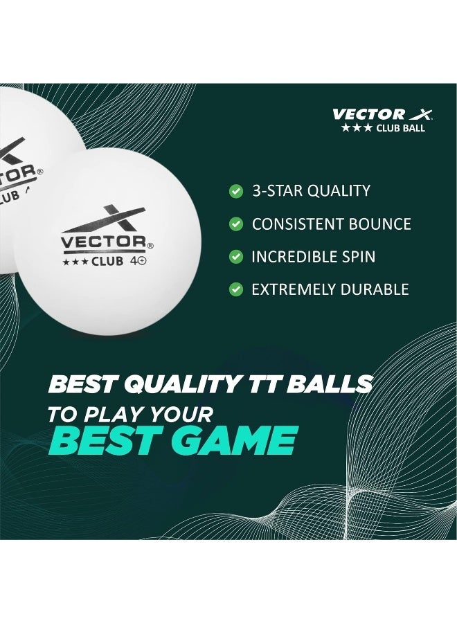 فيكتور أكس كرات تنس الطاولة Vector X Club Premium ABS - كرات تنس الطاولة المتينة للتدريب والمباريات - Image 2