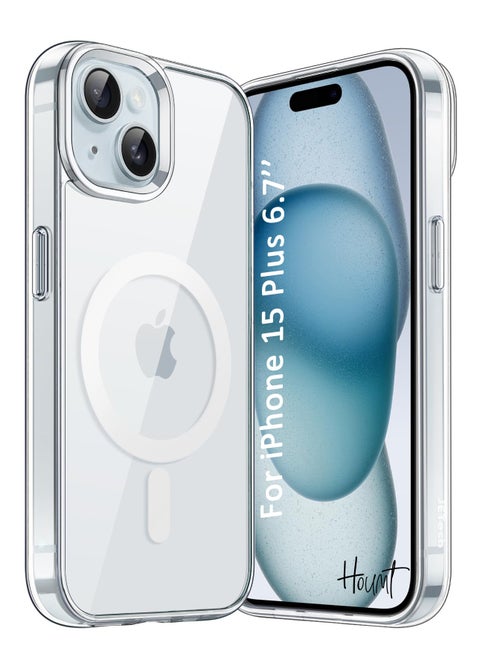 iPhone 15 Plus Magsafe Case 6.7-Inch Compatible with Wireless Charging Anti-Scratch Shockproof Protective Case Cover Clear for Apple iPhone 15 Plus