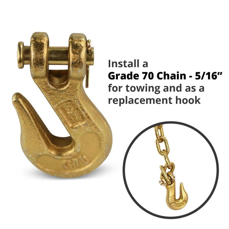 DC Cargo Mall خطاف الشحنة DC G70 5/16 (عبوة من 4) - خطاف Clevis الثقيلة لسلسلة 5/16 بوصة درجة 70 - لنقل شاحنات المقطورة - 4,700 رطل - Image 4