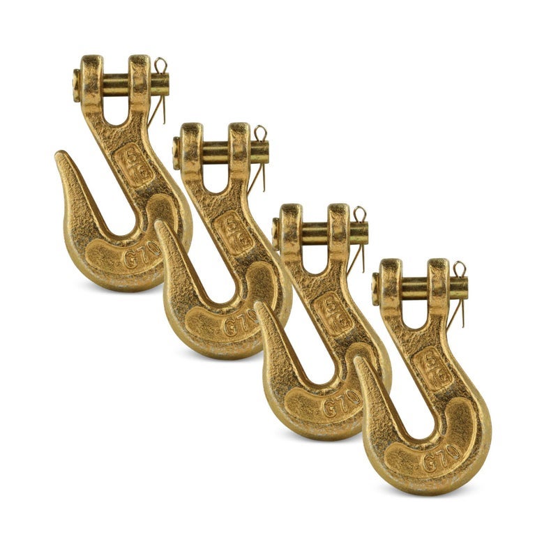 DC Cargo Mall خطاف الشحنة DC G70 5/16 (عبوة من 4) - خطاف Clevis الثقيلة لسلسلة 5/16 بوصة درجة 70 - لنقل شاحنات المقطورة - 4,700 رطل - Image 1