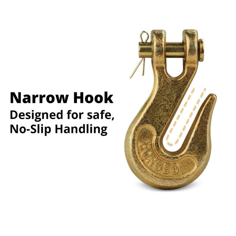 DC Cargo Mall خطاف الشحنة DC G70 5/16 (عبوة من 4) - خطاف Clevis الثقيلة لسلسلة 5/16 بوصة درجة 70 - لنقل شاحنات المقطورة - 4,700 رطل - Image 2