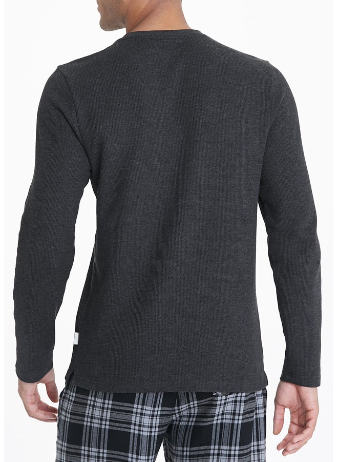 Matalan Long Sleeve Waffle Lounge T-Shirt  - Image 1