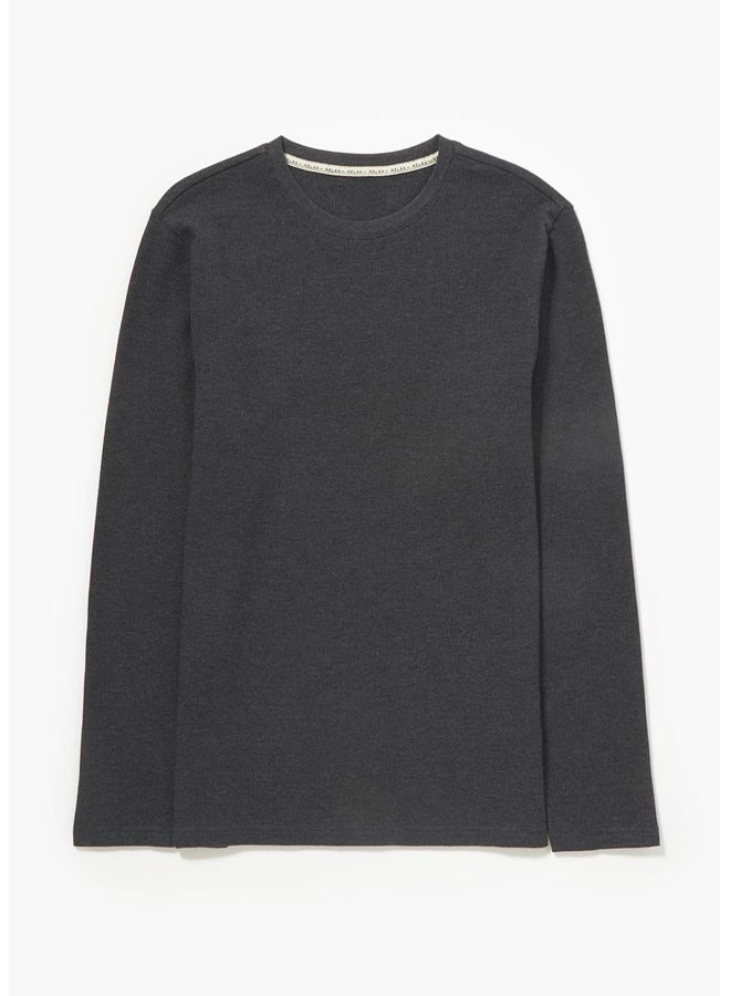 Matalan Long Sleeve Waffle Lounge T-Shirt  - Image 2