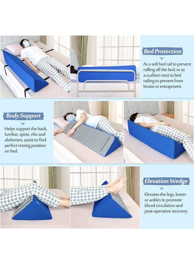 AOSSA Bed Rail Pillow Soft Foam Bolster Bed Rails for Elderly Adults Fall Protector Medical Bedside Safety Assisting Rail Bed Bumper Wedges for Elderly Positioning Hospital Bed Rail Padding Cushion - 1PCS - Image 3