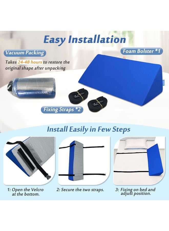 AOSSA Bed Rail Pillow Soft Foam Bolster Bed Rails for Elderly Adults Fall Protector Medical Bedside Safety Assisting Rail Bed Bumper Wedges for Elderly Positioning Hospital Bed Rail Padding Cushion - 1PCS - Image 5