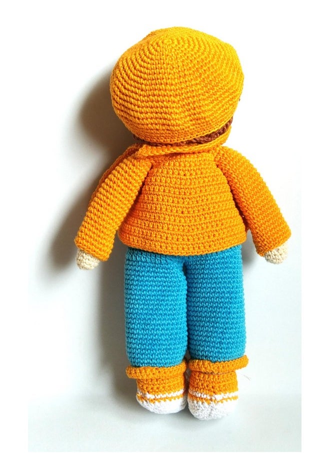 1mii 1MII Tom Soft Toy Doll 30 cms high | Handmade Crochet Amigurumi 100% Cotton Baby Safe Eco Friendly | Plush Cuddly Lovable for Babies Boys Girls Birthdays Gifts | Blue  - Image 2